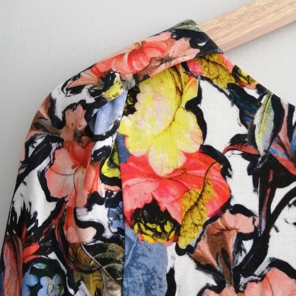 Erdem Wilhelmina Colourful Floral Knee Length Dress Elbow Sleeves US 8 - Picture 8 of 17